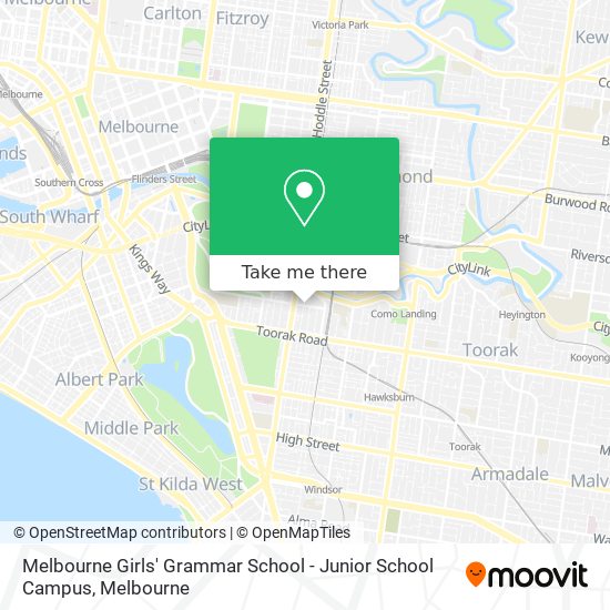 Mapa Melbourne Girls' Grammar School - Junior School Campus