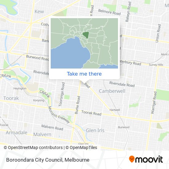 Boroondara City Council map