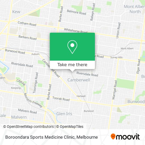 Boroondara Sports Medicine Clinic map