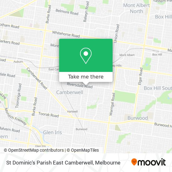 St Dominic's Parish East Camberwell map