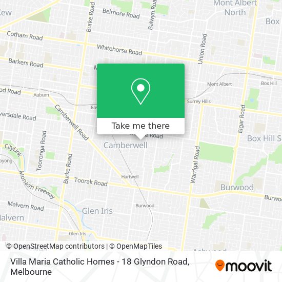 Villa Maria Catholic Homes - 18 Glyndon Road map