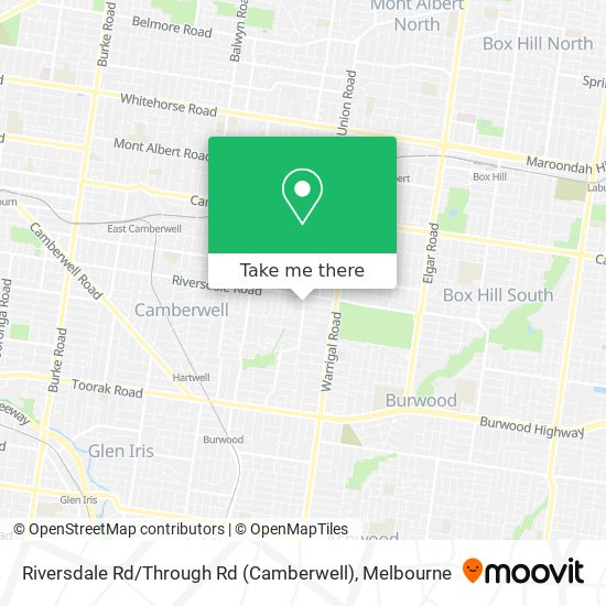 Riversdale Rd / Through Rd (Camberwell) map