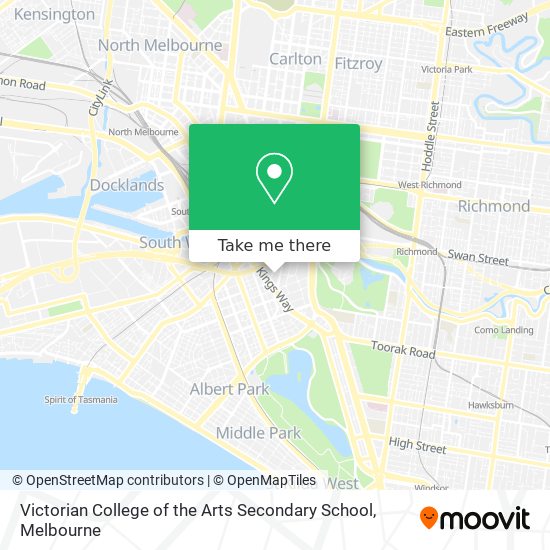 Victorian College of the Arts Secondary School map