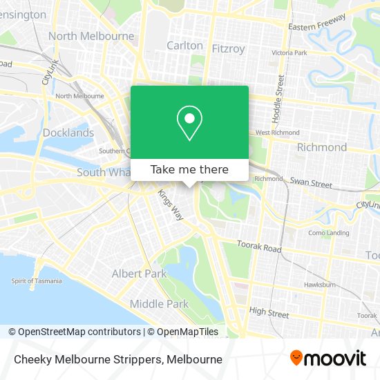 Mapa Cheeky Melbourne Strippers
