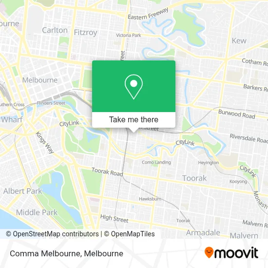 Mapa Comma Melbourne