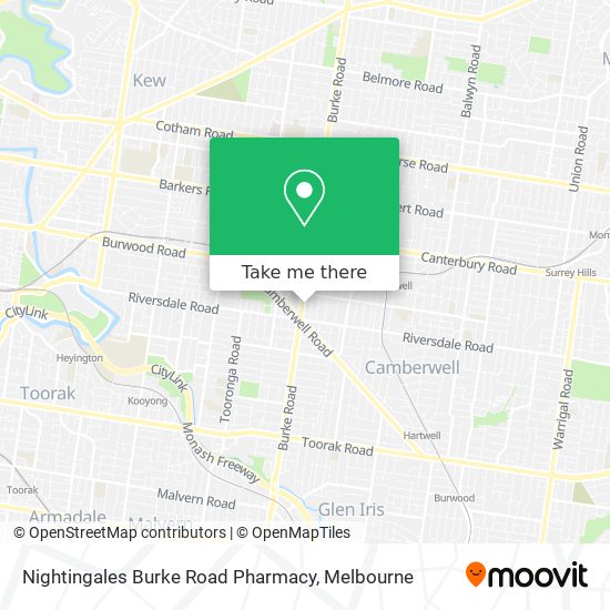 Mapa Nightingales Burke Road Pharmacy