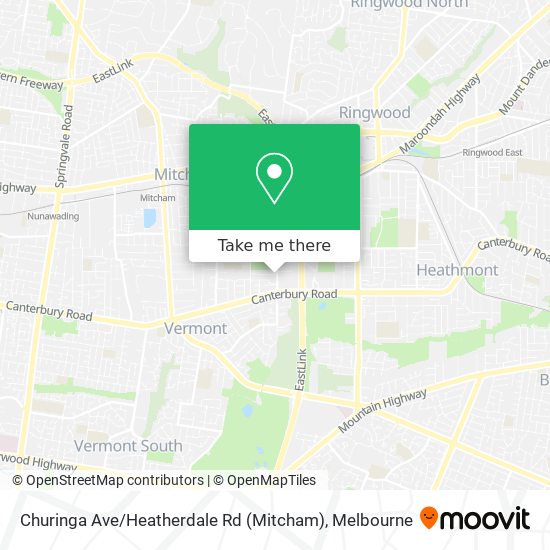 Mapa Churinga Ave / Heatherdale Rd (Mitcham)