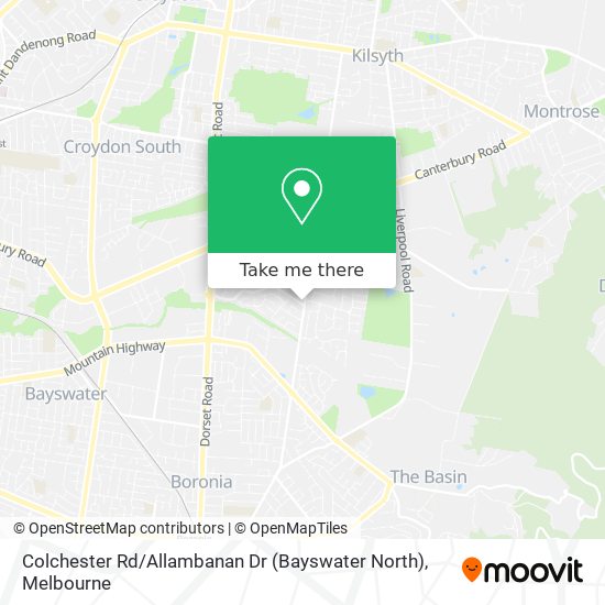 Colchester Rd / Allambanan Dr (Bayswater North) map