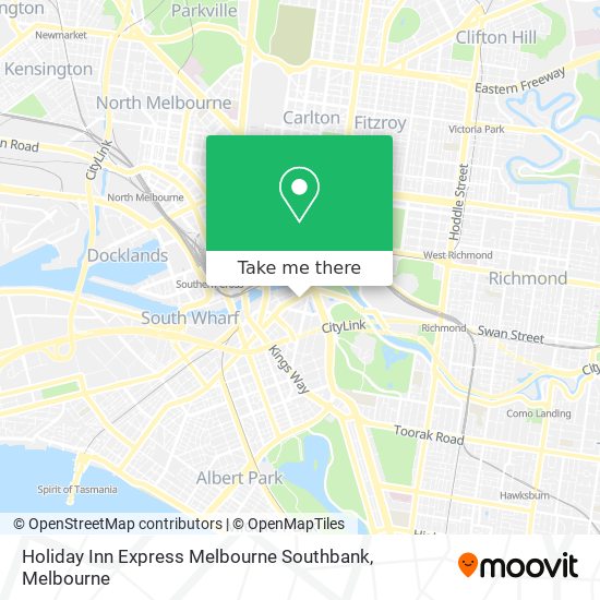 Mapa Holiday Inn Express Melbourne Southbank