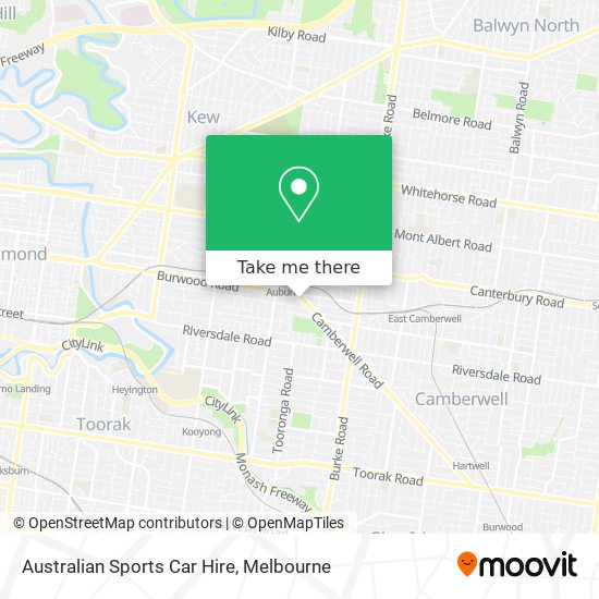 Mapa Australian Sports Car Hire