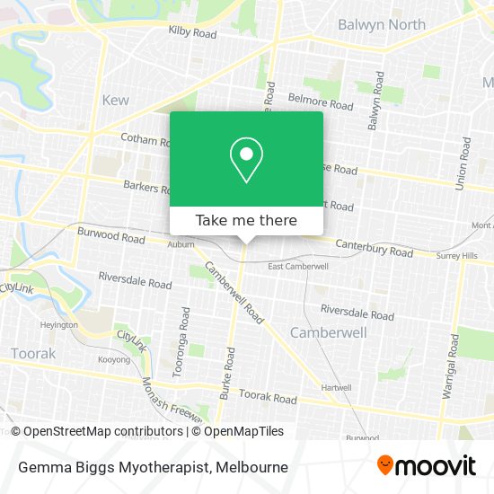 Gemma Biggs Myotherapist map