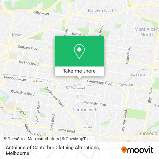 Mapa Antoine's of Canterbur Clothing Alterations