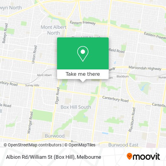 Mapa Albion Rd / William St (Box Hill)