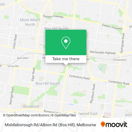 Middleborough Rd / Albion Rd (Box Hill) map