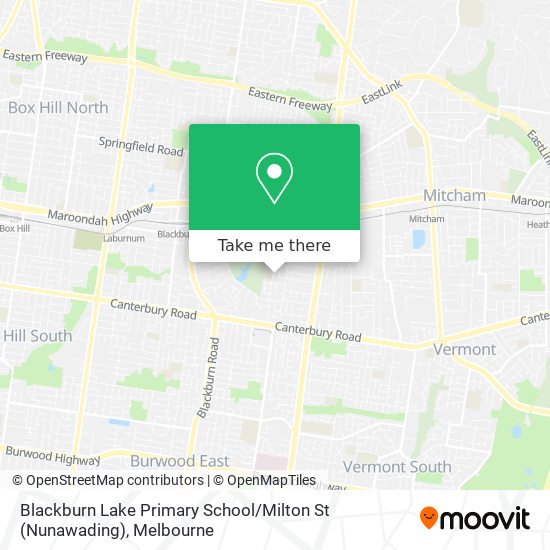 Blackburn Lake Primary School / Milton St (Nunawading) map