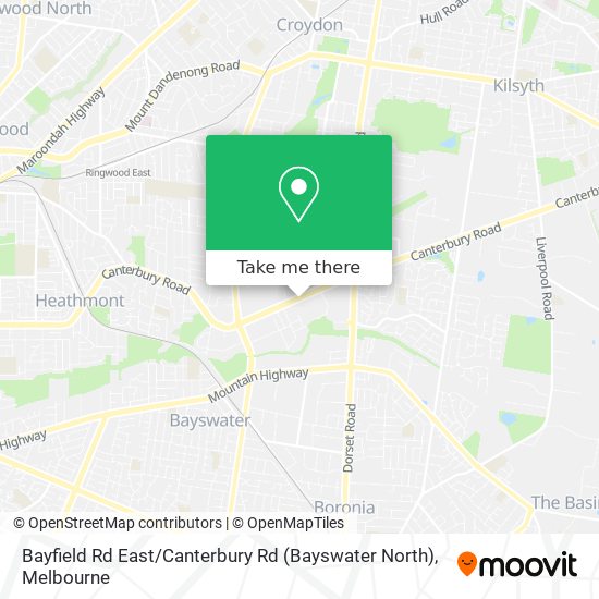 Bayfield Rd East / Canterbury Rd (Bayswater North) map