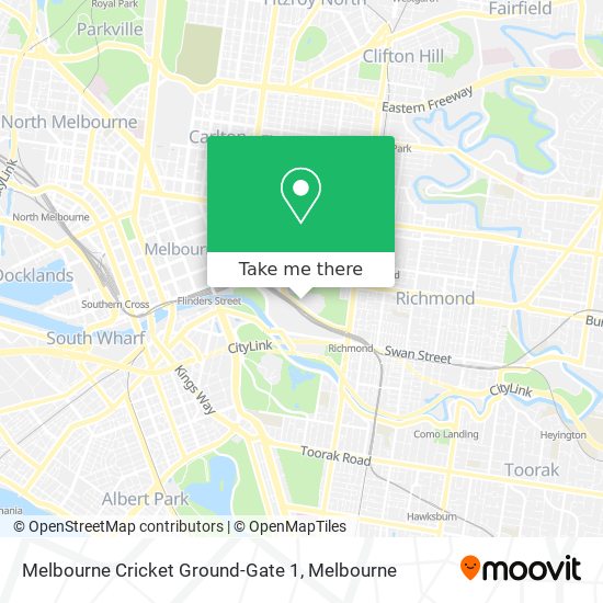 Mapa Melbourne Cricket Ground-Gate 1