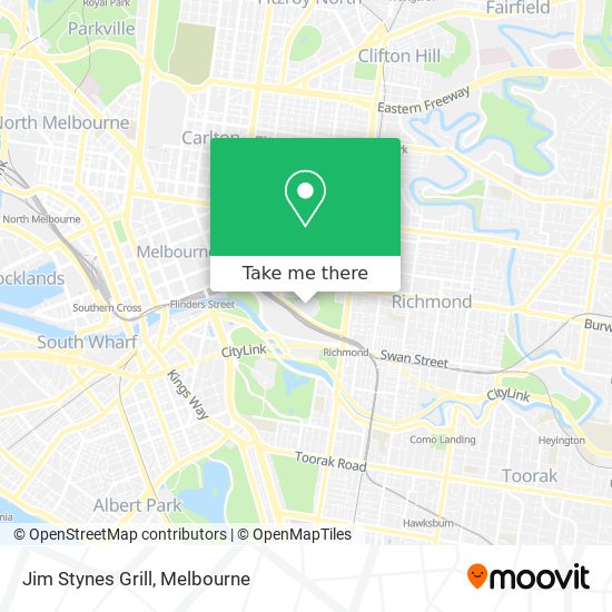 Mapa Jim Stynes Grill