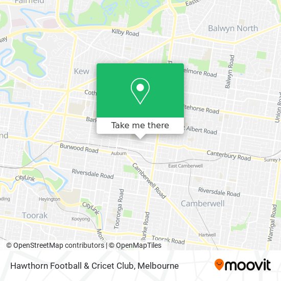 Mapa Hawthorn Football & Cricet Club