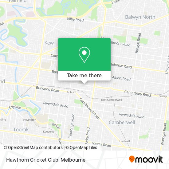 Hawthorn Cricket Club map