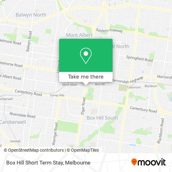 Mapa Box Hill Short Term Stay