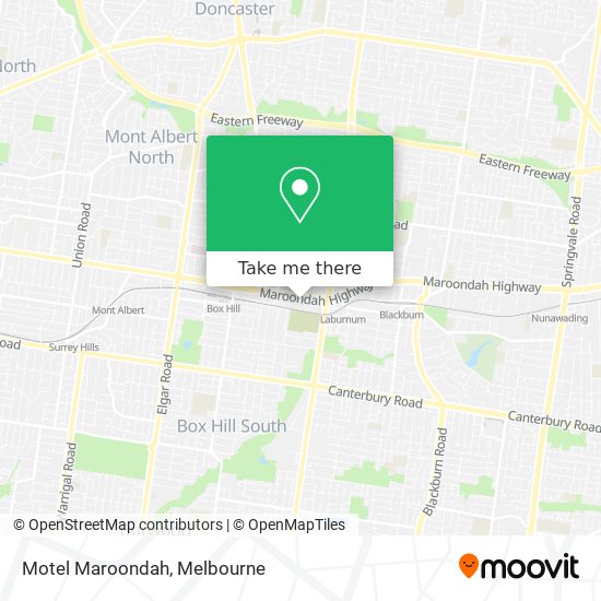 Mapa Motel Maroondah