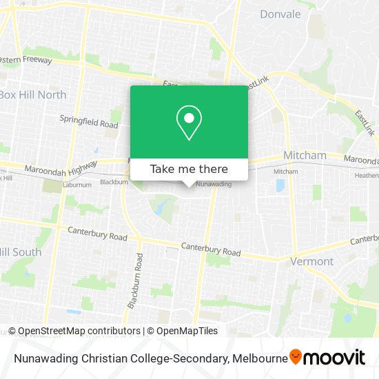 Nunawading Christian College-Secondary map