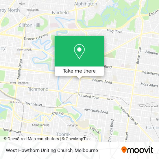 West Hawthorn Uniting Church map