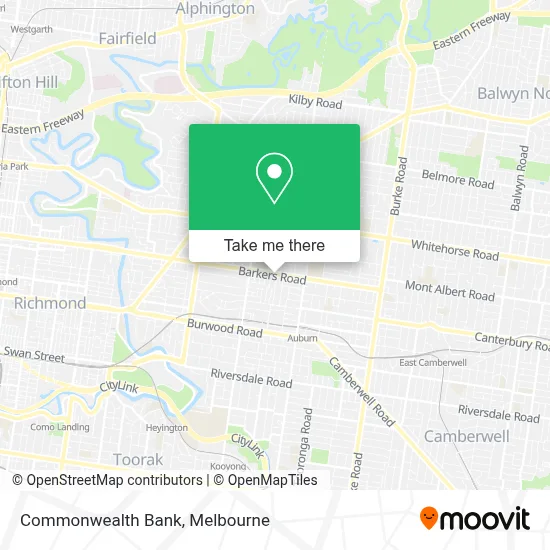 Mapa Commonwealth Bank