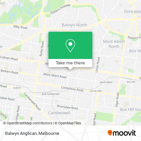 Balwyn Anglican map
