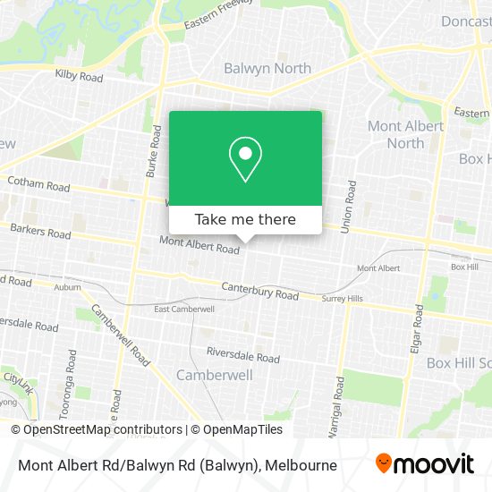 Mapa Mont Albert Rd / Balwyn Rd