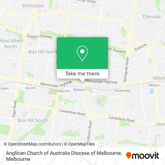 Mapa Anglican Church of Australia Diocese of Melbourne