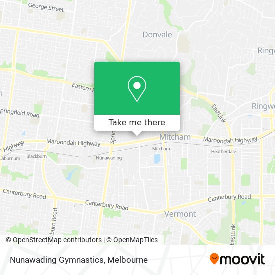 Nunawading Gymnastics map