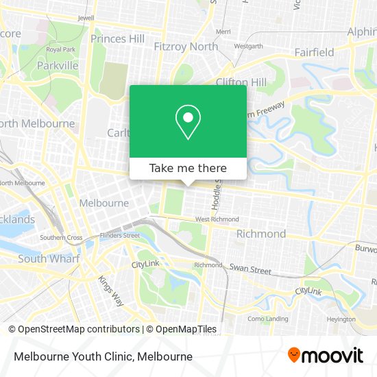 Mapa Melbourne Youth Clinic