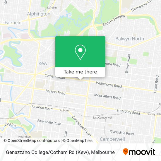 Genazzano College / Cotham Rd (Kew) map