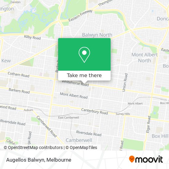 Mapa Augellos Balwyn