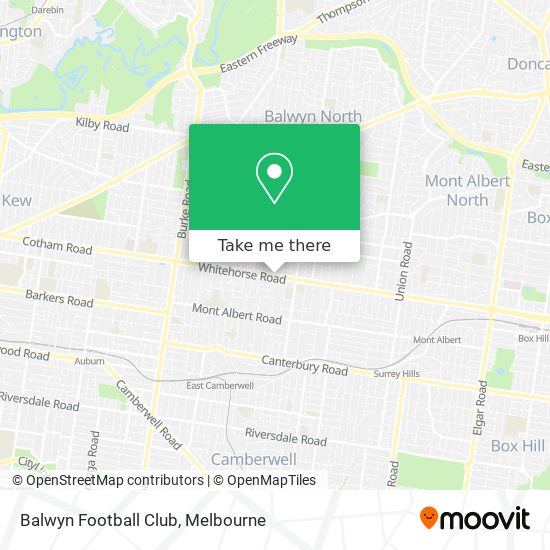 Balwyn Football Club map