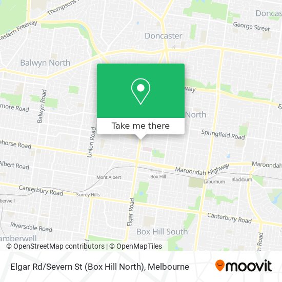 Mapa Elgar Rd / Severn St (Box Hill North)