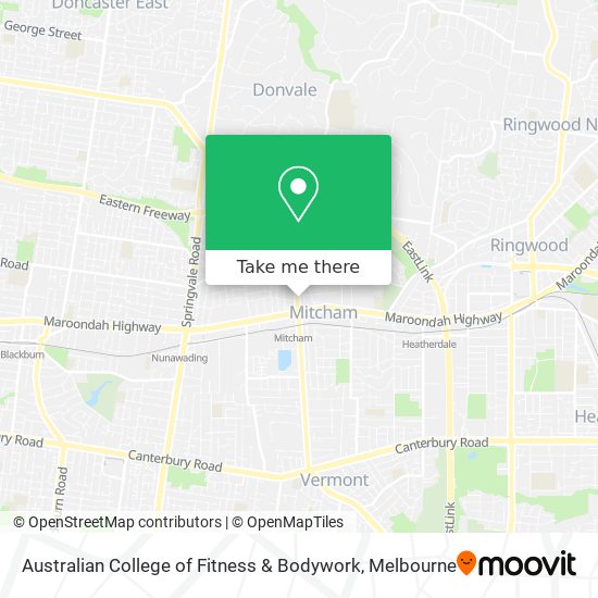 Australian College of Fitness & Bodywork map