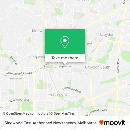 Ringwood East Authorised Newsagency map
