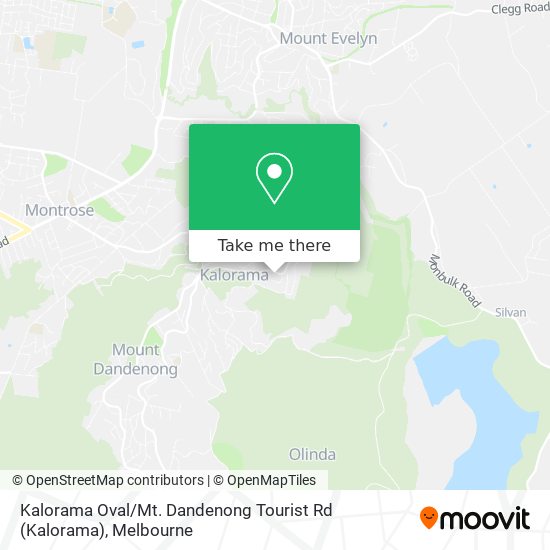 Kalorama Oval / Mt. Dandenong Tourist Rd map