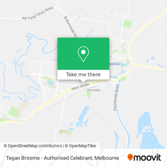 Tegan Broome - Authorised Celebrant map