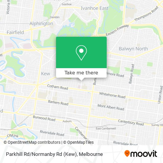 Parkhill Rd/Normanby Rd (Kew) map