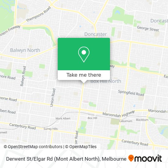 Derwent St / Elgar Rd (Mont Albert North) map