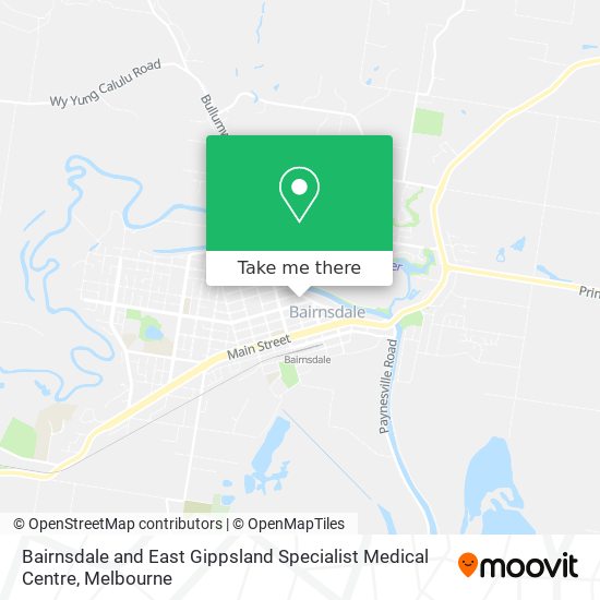 Mapa Bairnsdale and East Gippsland Specialist Medical Centre