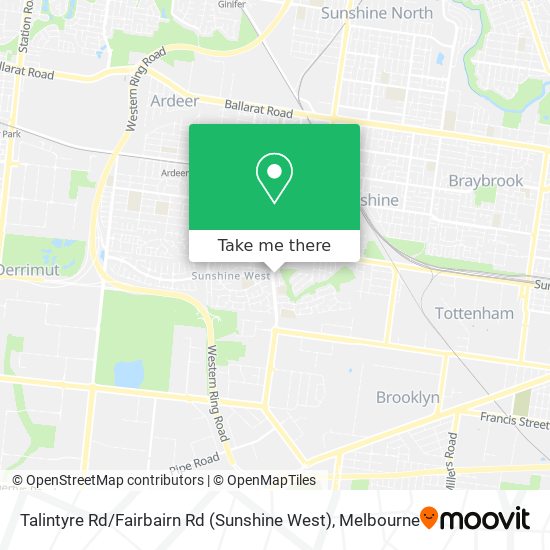 Talintyre Rd / Fairbairn Rd (Sunshine West) map