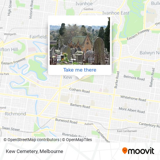 Kew Cemetery map