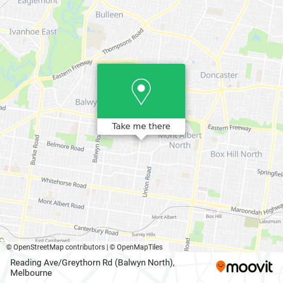 Reading Ave / Greythorn Rd (Balwyn North) map