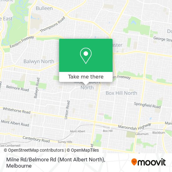 Mapa Milne Rd / Belmore Rd (Mont Albert North)