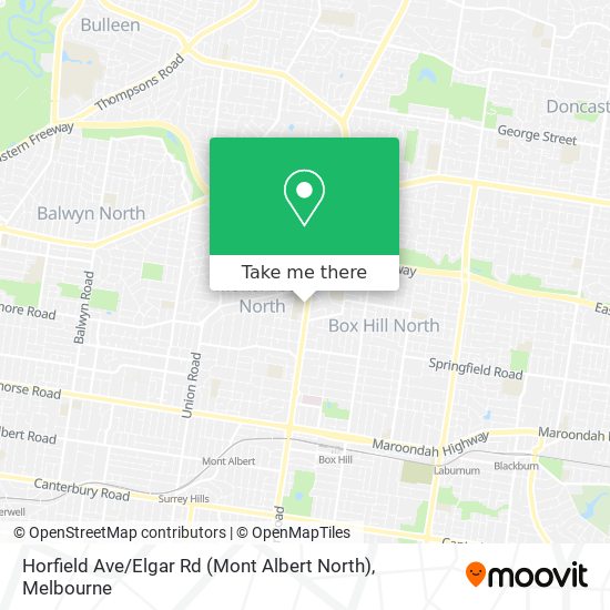 Horfield Ave / Elgar Rd (Mont Albert North) map